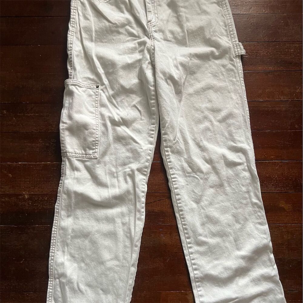 Vanilla Star Women's Cargo Pants Size 7 Off White High Rise Casual